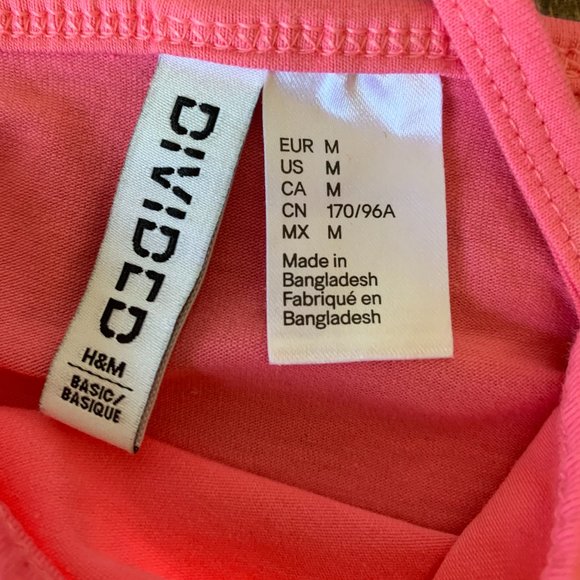 H&M Divided Halter Tank Top, Cropped, Pink, M - Picture 2 of 3